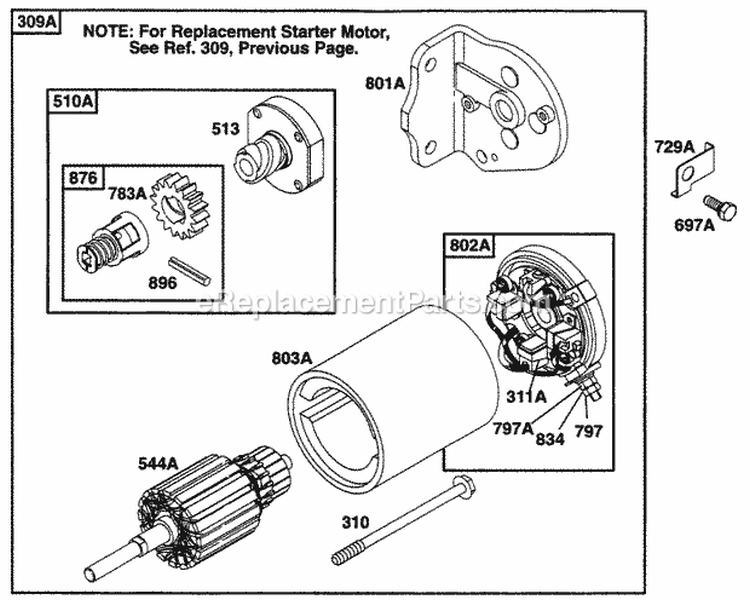 Page H Diagram and Parts List for 256702-0100-01  Briggs and Stratton Engine